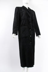 Vintage Fendi Faux Astrakhan Curly Lamb Coat on Mannequin angle at Recess Los Angeles