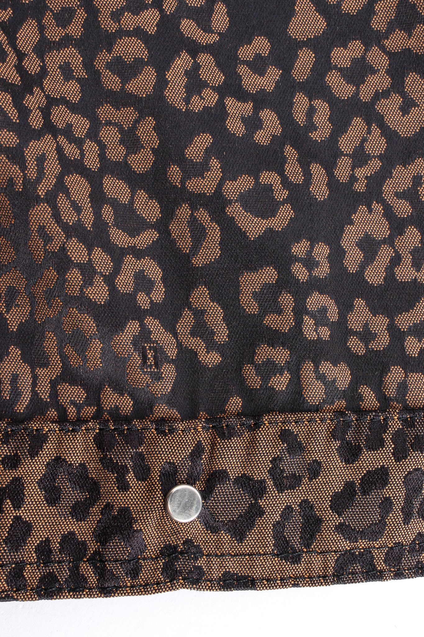 Vintage Fendi Leopard Signed Logo Print Jacket hem/reverse side @ Recess LA