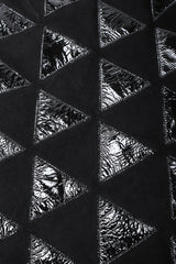 Recess Los Angeles Vintage Salvatore Ferragamo Suede Patent Leather Triangle Applique Pencil Skirt