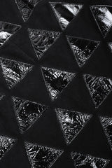 Recess Los Angeles Vintage Salvatore Ferragamo Suede Patent Leather Triangle Applique Pencil Skirt