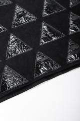 Recess Los Angeles Vintage Salvatore Ferragamo Suede Patent Leather Triangle Applique Pencil Skirt