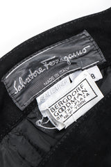 Recess Los Angeles Vintage Salvatore Ferragamo Suede Patent Leather Triangle Applique Pencil Skirt