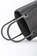 Recess Designer Consignment Vintage Ferragamo Gunmetal Metal Cage Mini Tote Bag Los Angeles Resale