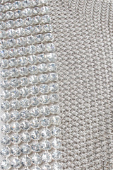Vintage Anthony Ferrara Pewter Ring Mesh Swarovski Triangle Bib Necklace Detail at Recess LA