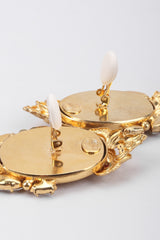 Recess Los Angeles Vintage Gianfranco Ferre Baroque Relief Portrait Cameo Frame Drop Earrings