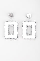 Recess Los Angeles Vintage Unsigned Mirrored Sequin Flower Frame Earrings