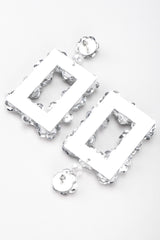 Recess Los Angeles Vintage Unsigned Mirrored Sequin Flower Frame Earrings