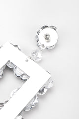 Recess Los Angeles Vintage Unsigned Mirrored Sequin Flower Frame Earrings