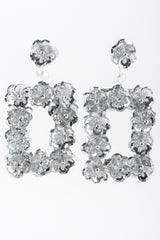 Recess Los Angeles Vintage Unsigned Mirrored Sequin Flower Frame Earrings