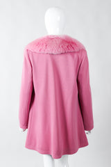 Vintage Saks Fifth Ave Folio Collection Fox Fur Collar Coat on Mannequin back at Recess Los Angeles
