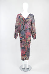 Recess Designer Consignment Vintage Frances La Vie Mosaic Dolman Shift Dress Los Angeles Resale