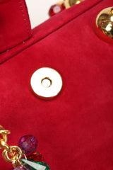 Recess Los Angeles Vintage Franco Bellini Suede Jeweled Crystal Handle Handbag