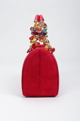 Recess Los Angeles Vintage Franco Bellini Suede Jeweled Crystal Handle Handbag