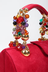 Recess Los Angeles Vintage Franco Bellini Suede Jeweled Crystal Handle Handbag