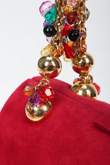 Recess Los Angeles Vintage Franco Bellini Suede Jeweled Crystal Handle Handbag