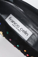 Recess Los Angeles Vintage Franco Celin Rainbow Crystal Heart Studded Heels