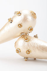 Recess Los Angeles Vintage Rare Bijoux Francoise Montague Crystal Champagne Macaron Drop Earrings