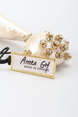 Recess Los Angeles Vintage Rare Bijoux Francoise Montague Crystal Champagne Macaron Drop Earrings