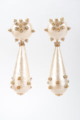 Recess Los Angeles Vintage Rare Bijoux Francoise Montague Crystal Champagne Macaron Drop Earrings