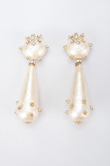 Recess Los Angeles Vintage Rare Bijoux Francoise Montague Crystal Champagne Macaron Drop Earrings