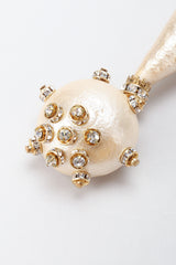 Recess Los Angeles Vintage Rare Bijoux Francoise Montague Crystal Champagne Macaron Drop Earrings