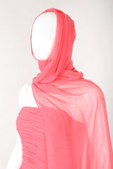 Recess Designer Consignment Vintage Fred Hayman Hollywood Ruched Feather Cocktail Dress & Shawl Los Angeles Resale