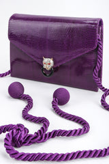 Recess Designer Consignment Vintage Fred Hayman Jeweled Jaguar Convertible Lizard Clutch Bag Los Angeles Resale