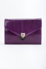 Recess Designer Consignment Vintage Fred Hayman Jeweled Jaguar Convertible Lizard Clutch Bag Los Angeles Resale
