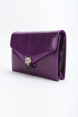 Recess Designer Consignment Vintage Fred Hayman Jeweled Jaguar Convertible Lizard Clutch Bag Los Angeles Resale