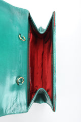 Recess Designer Consignment Vintage Fred Hayman Jeweled Jaguar Turquoise Lizard Clutch Bag Los Angeles Resale