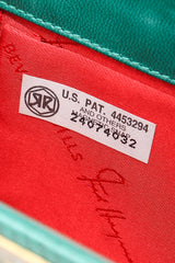 Recess Designer Consignment Vintage Fred Hayman Jeweled Jaguar Turquoise Lizard Clutch Bag Los Angeles Resale