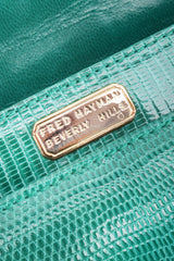 Recess Designer Consignment Vintage Fred Hayman Jeweled Jaguar Turquoise Lizard Clutch Bag Los Angeles Resale