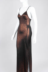 Recess Los Angeles Vintage Future Ozbek Metallic Lingerie Triangle Stretch Slip Dress