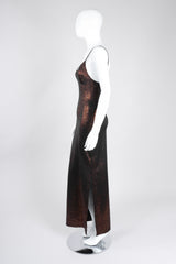 Recess Los Angeles Vintage Future Ozbek Metallic Lingerie Triangle Stretch Slip Dress