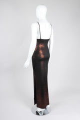 Recess Los Angeles Vintage Future Ozbek Metallic Lingerie Triangle Stretch Slip Dress