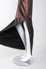 Recess Los Angeles Vintage Future Ozbek Metallic Lingerie Triangle Stretch Slip Dress