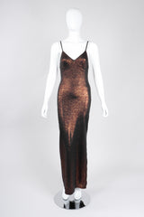 Recess Los Angeles Vintage Future Ozbek Metallic Lingerie Triangle Stretch Slip Dress