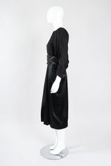 Recess Los Angeles Vintage Galanos Textured Silk Dolman Sleeve Dress