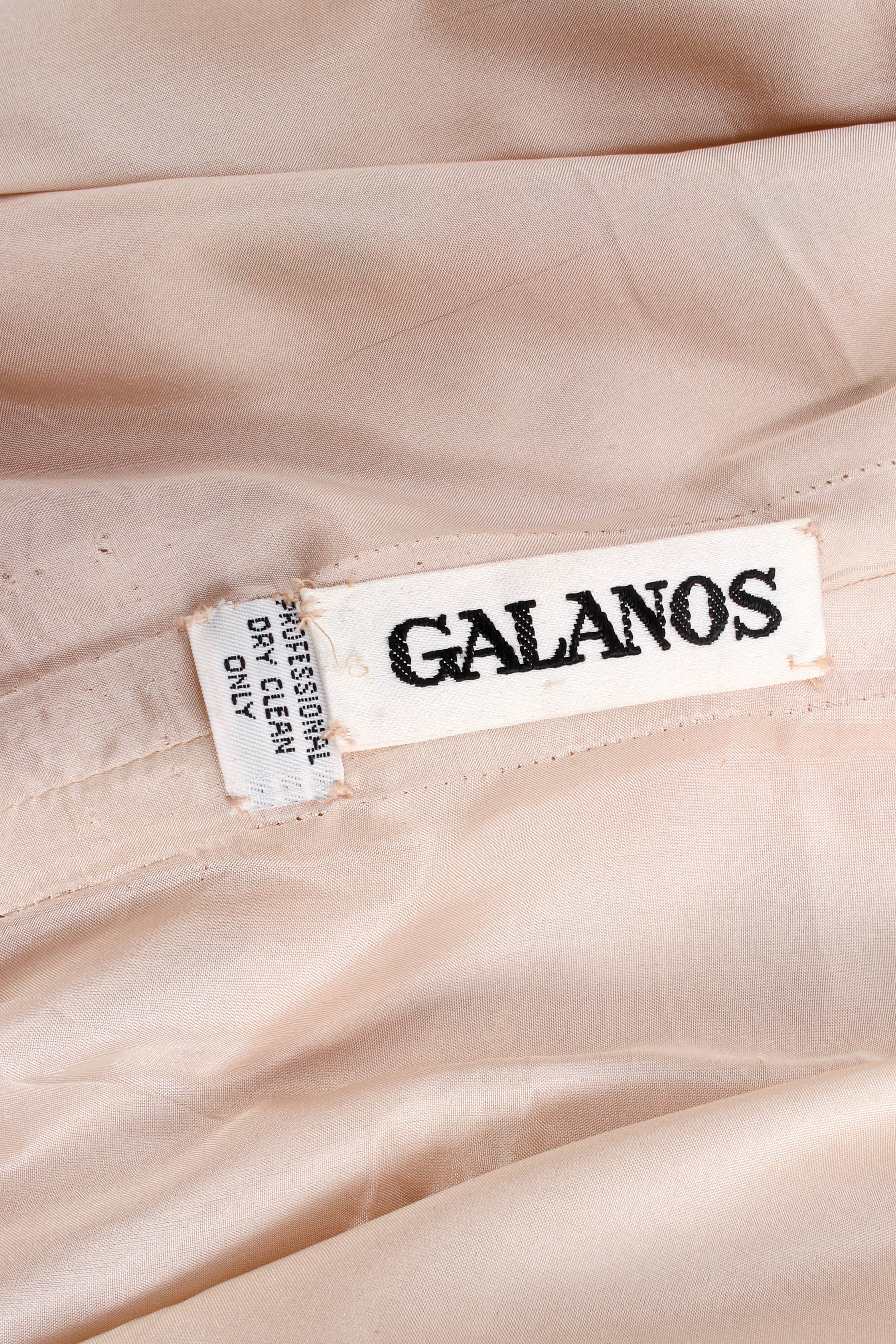 Vintage Galanos Jeweled Floral Lace Overlay Dress Galanos label  @ Recess LA
