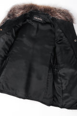 Vintage Galanos Suede Coyote Fur Jacket lining at Recess Los Angeles