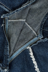 Vintage Jean Paul Gaultier Frayed Denim Patches Dress fabric detail @ Recess LA