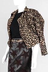 Recess Los Angeles Vintage Jeanette St Martin Cheetah Leopard Sequins Squiggly Embroidery Zip Up Motorcycle Jacket