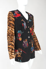 Recess Designer Consignment Vintage Gemma Kahng Uptown  Bengal Sleeve Jungle Jacket Los Angeles Resale