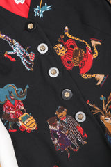 Recess Designer Consignment Vintage Gemma Kahng Uptown  Bengal Sleeve Jungle Jacket Los Angeles Resale