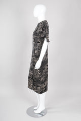 Recess Los Angeles Vintage Genny Silk Print Safari Scribble Dress
