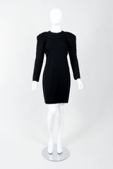 Vintage Genny Pleated Sleeve Bodycon Cocktail Dress on Mannequin front at Recess Los Angeles