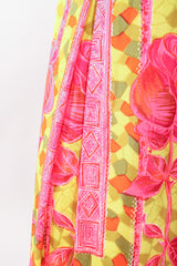 Recess Los Angeles Vintage Geno California Silk Tiki Rose Top & Skirt Set