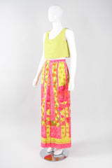 Recess Los Angeles Vintage Geno California Silk Tiki Rose Top & Skirt Set