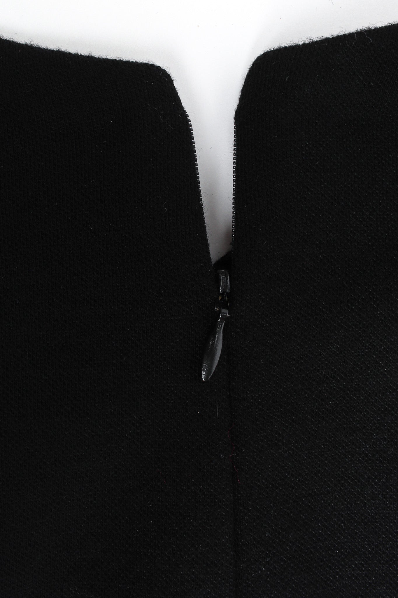 Vintage Geoffrey Beene Accent Cut Out Wool Dress zipper opening @ Recess LA