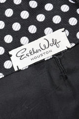 Recess Los Angeles Vintage Geoffrey Beene B&W Silk Dot Dress